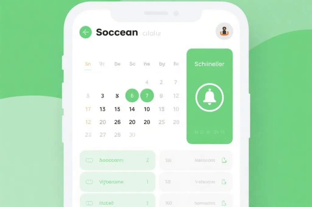现代化体育APP赛程日历界面示意图